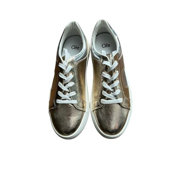 CLEE Gold & Silver Sneaker Size 9 - Picture 5 of 5